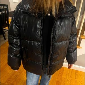 black puffer jacket